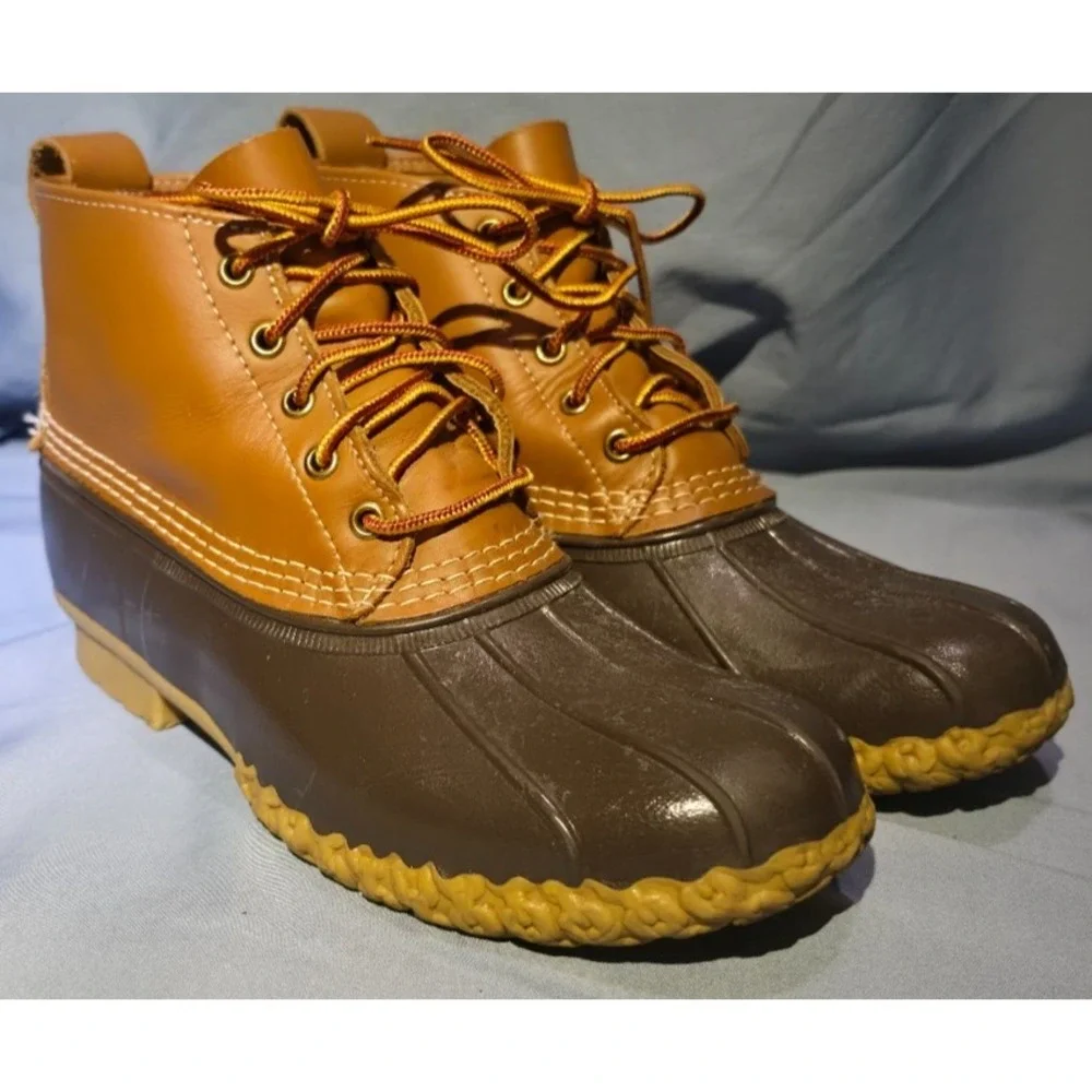 Vintage L.L. Bean Leather Rubber Duck Boots‎ Mens Sz 8M Made in USA Maine